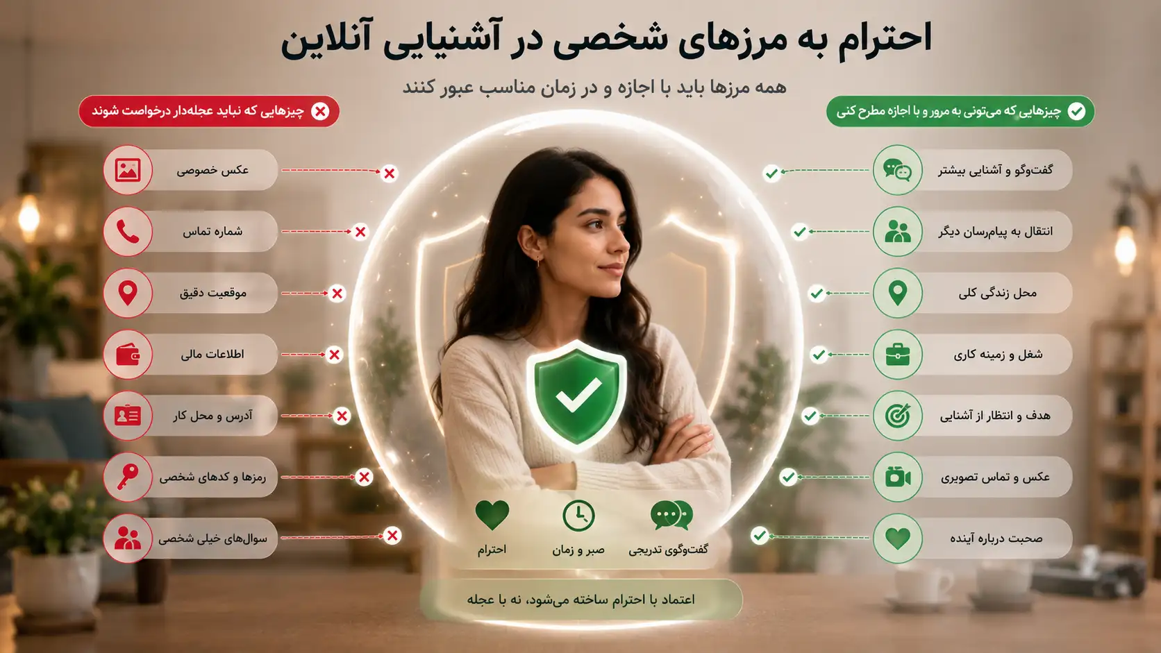 احترام به مرزهای شخصی در دوستیابی آنلاین